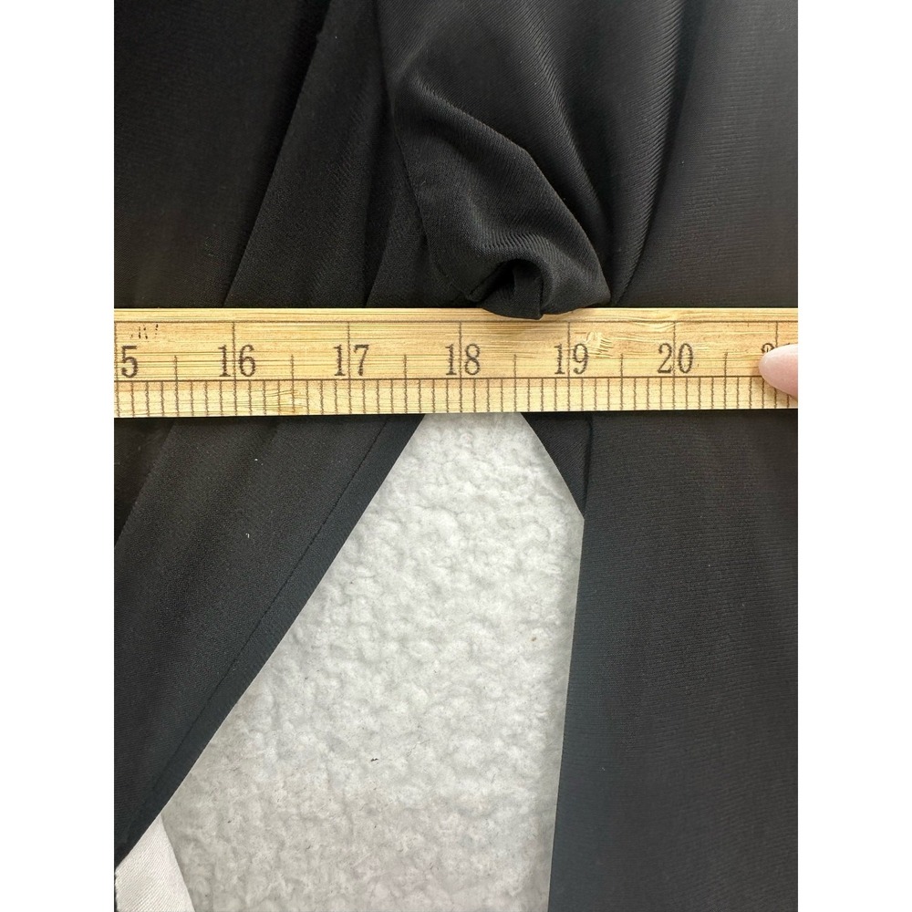 R&M Richards Fit & Flare Dress Women 12 Black White High Low Belted - Picture 7 of 8